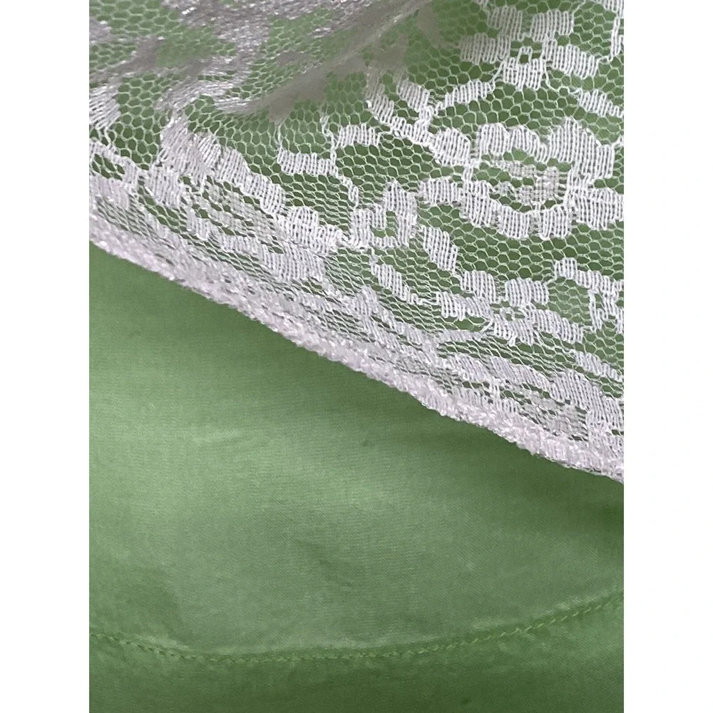 Vintage 1950s-'60s Homemaker Half Apron Green with Lace overlay